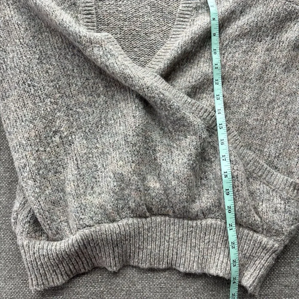 Free People Oversized Sweater Small Wool Blend Slouchy Wrap V-Neck Boho
